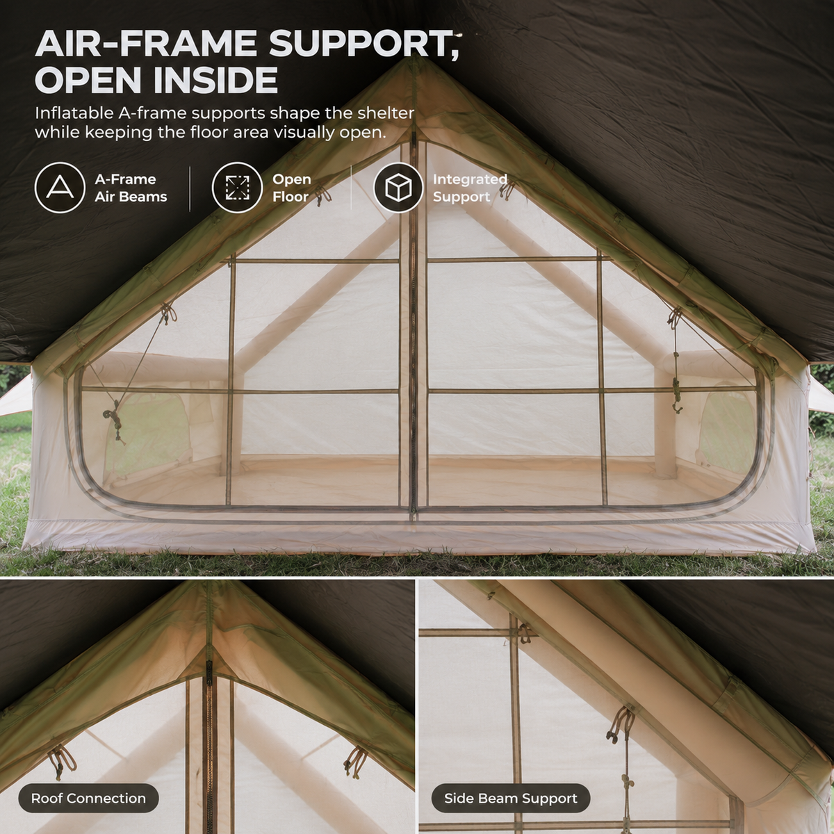 Weisshorn Inflatable A-Frame Tent Extended Side Awning Basecamp Shelter