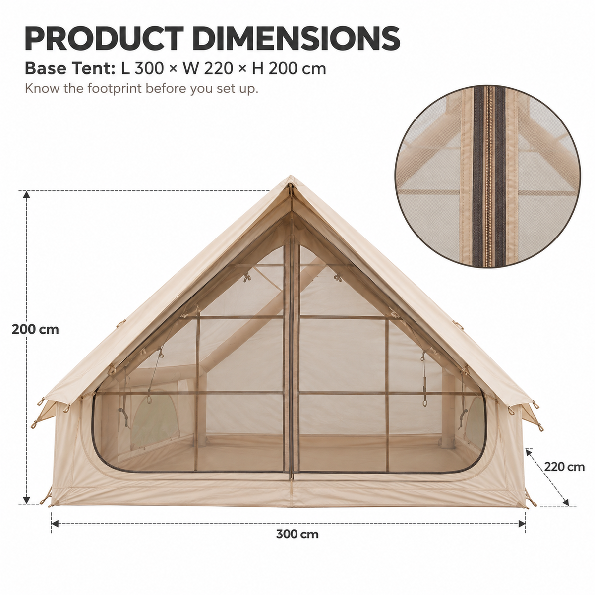 Weisshorn Inflatable A-Frame Tent Extended Side Awning Basecamp Shelter