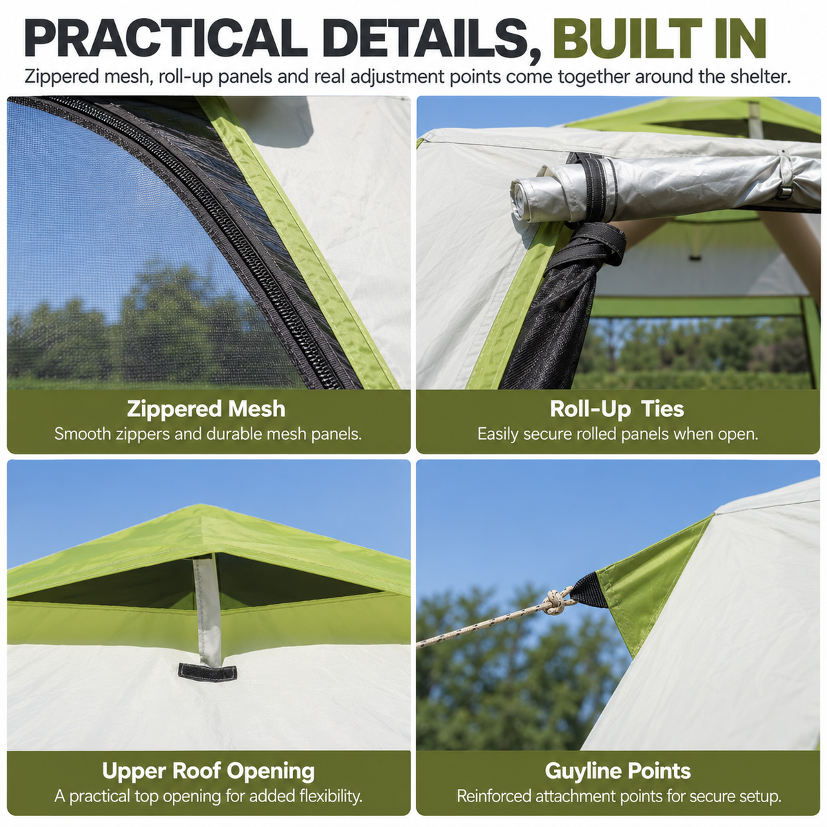 Weisshorn Inflatable Mesh Gazebo Tent Air Frame Extendable Canopy