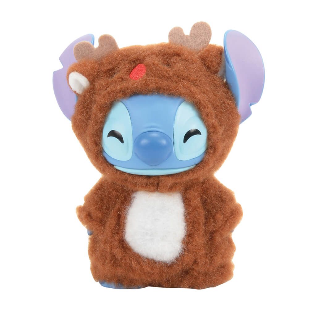 Disney Stitch Figurine Reindeer Outfit Christmas Collectable 12cm Antlers Brown