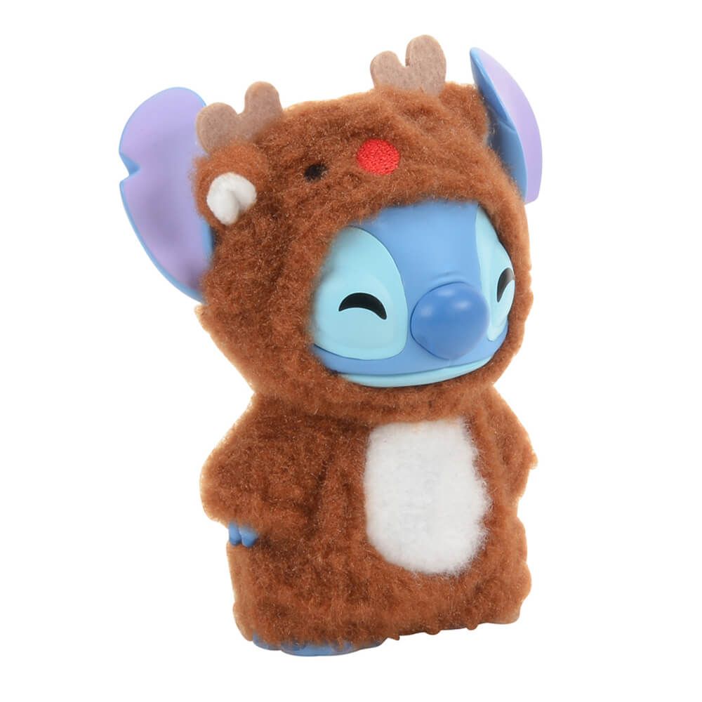 Disney Stitch Figurine Reindeer Outfit Christmas Collectable 12cm Antlers Brown