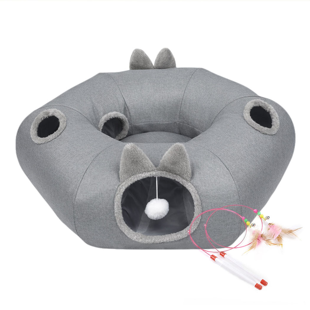 Pawz Large Cat Tunnel Bed Multi-Functional Toy Interactive Pet Playhouse Indoor-2065254293480542208