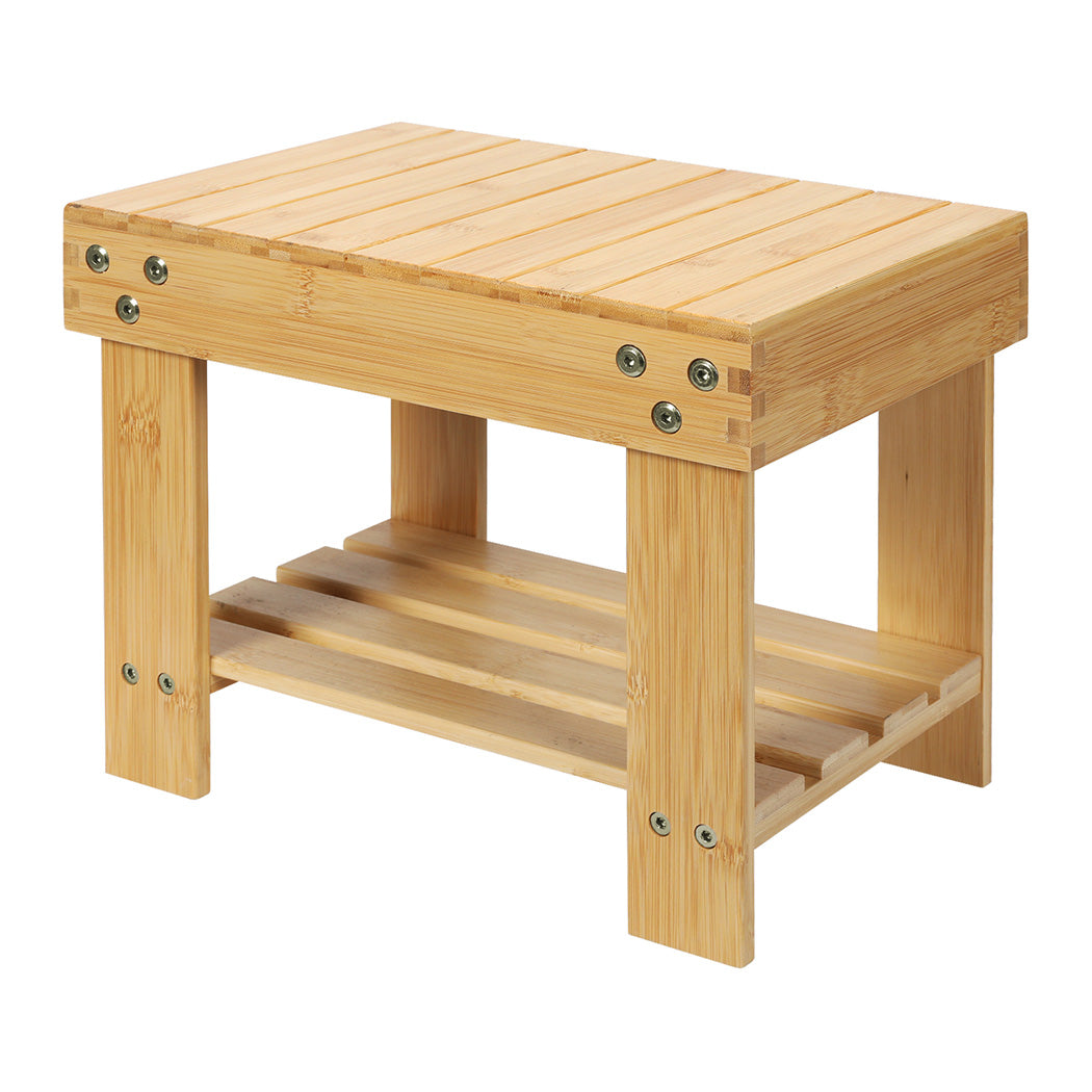 Levede Bamboo Step Stool Small Bedside Stool Non-Slip Footrest Storage Chair-2050056760038920192