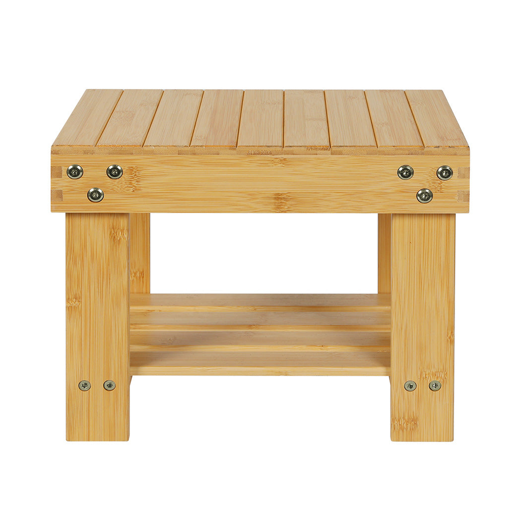 Levede Bamboo Step Stool Small Bedside Stool Non-Slip Footrest Storage Chair-2050056760038920193