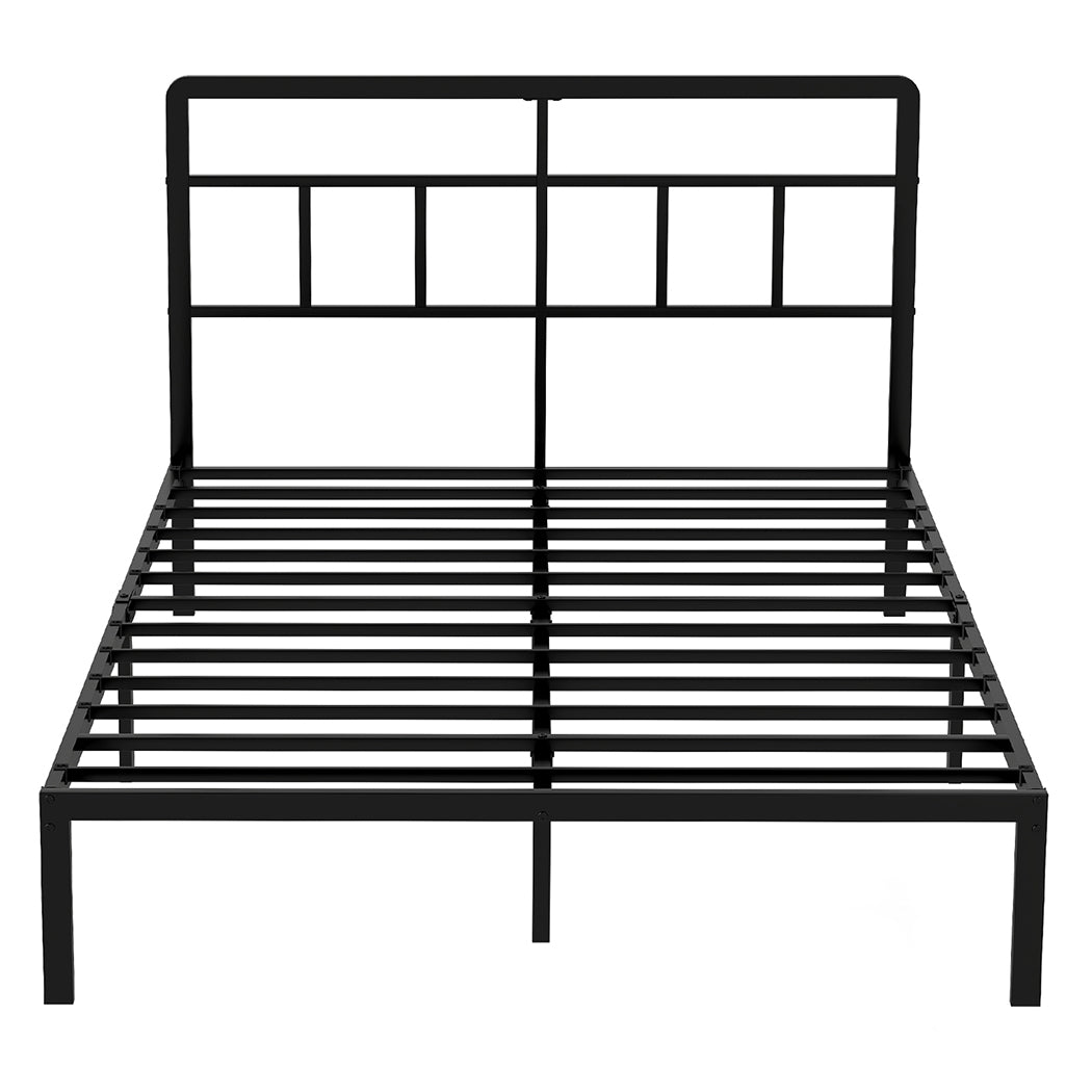Levede Double Bed Frame Metal Base Platform Headboard Heavy Duty Mass Storage-2065254299260293121