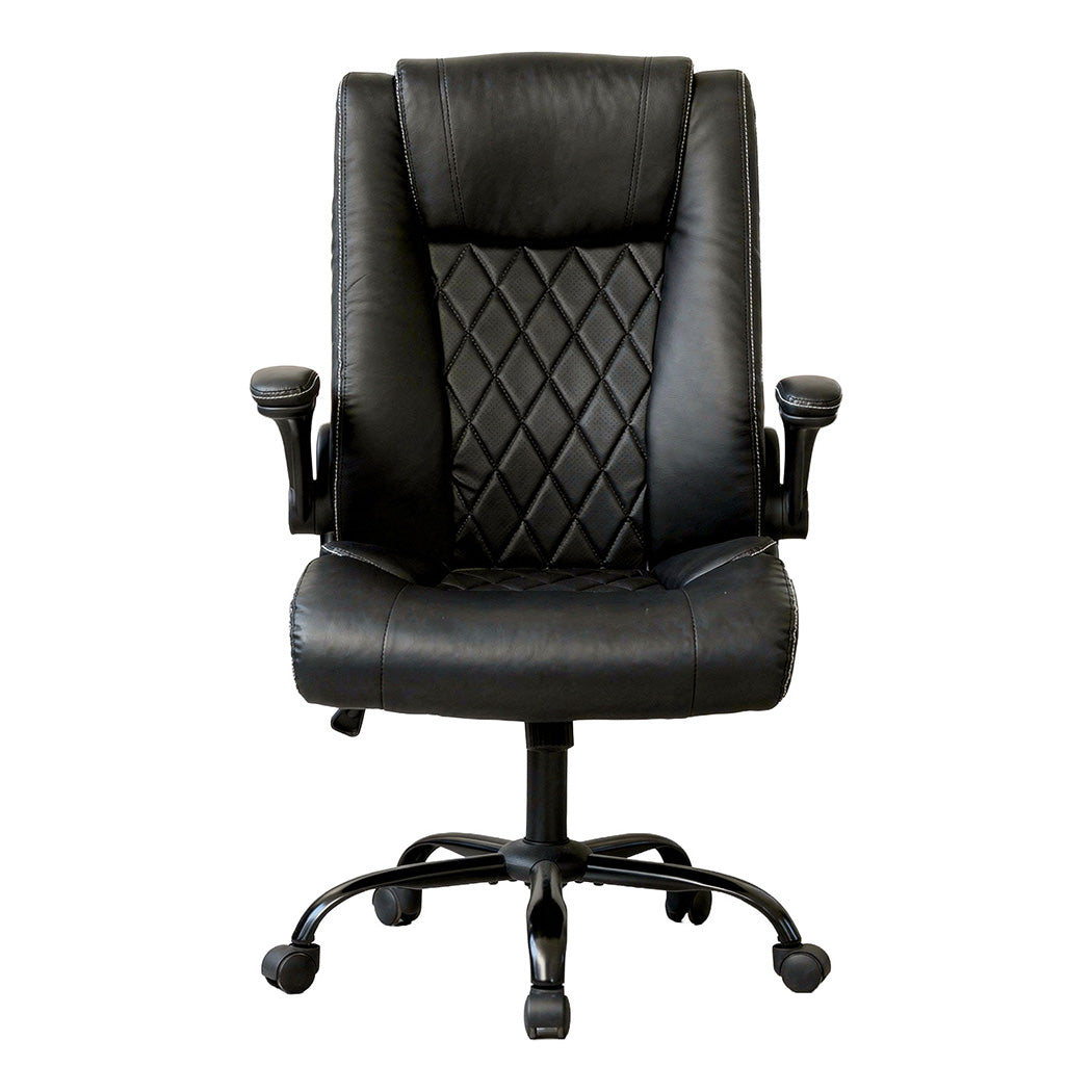 Levede Executive Office Chair Footrest PU Leather Tilt Gaming Work Seat Black-2050056783220838401