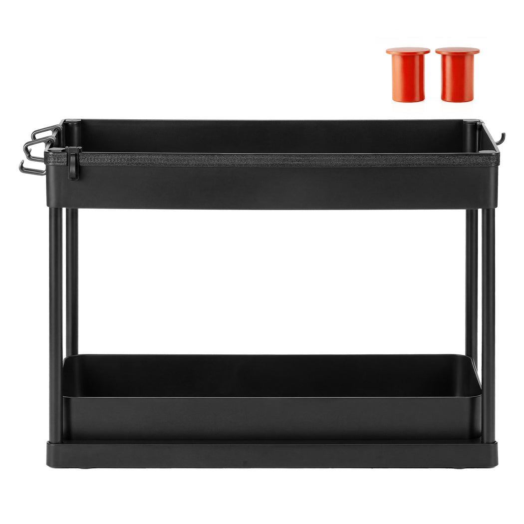 Toque 2 x Under Sink Organizer 2 Tiers Storage Sliding Drainage Kitchen Bathroom-2065254301634269185