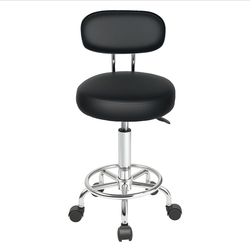 Levede Swivel Office Chair Round Rolling Stools PU Leather Height Adjustable-2065254289445621761