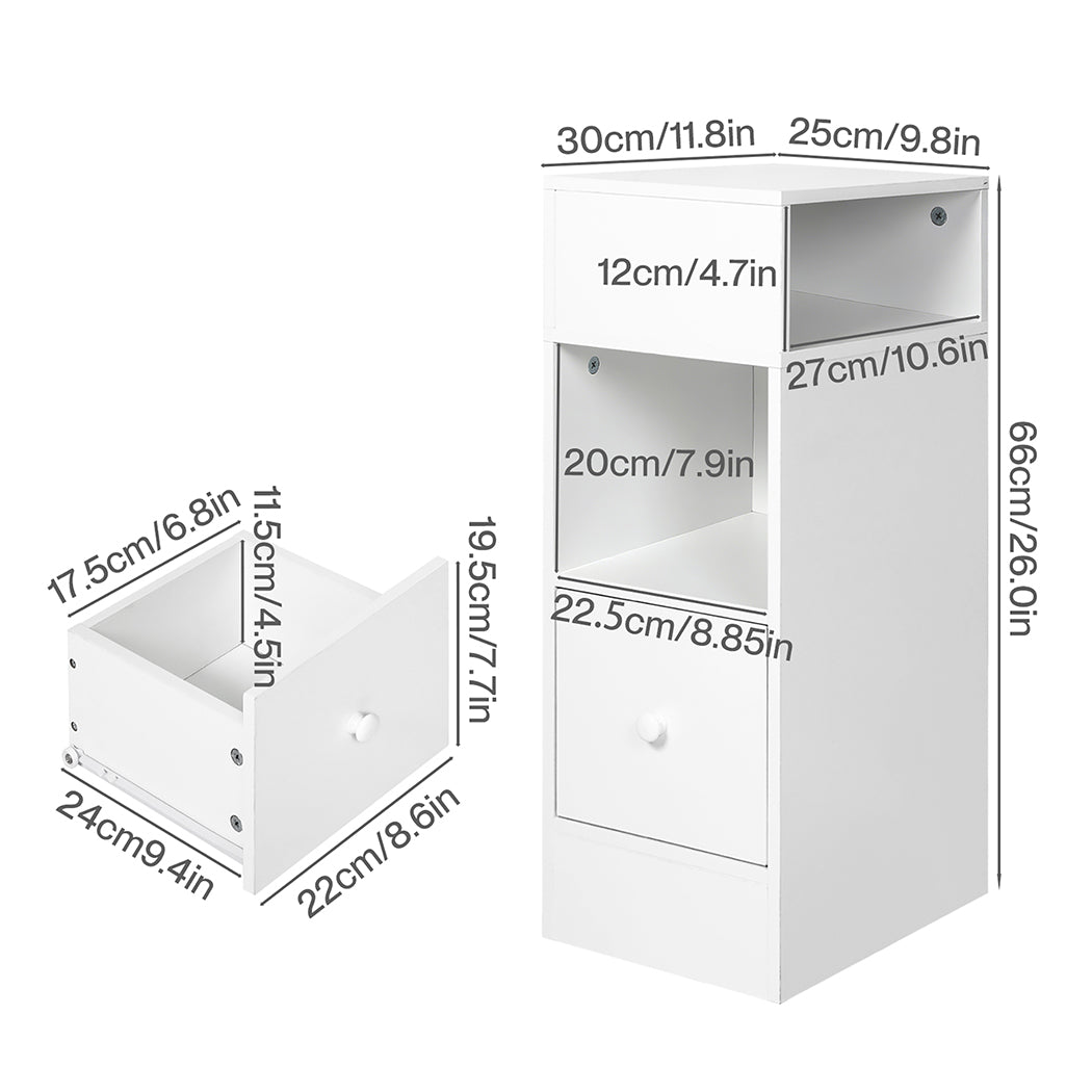 Levede Slim Bedside Table Nightstand Side End Table Storage Bedroom Cabinet-2065254303437819906
