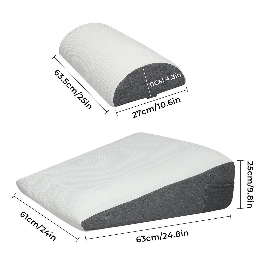 Dreamz Memory Foam Wedge Pillow Bed Back Neck Support Leg Raiser Cushion-2065254293082083330