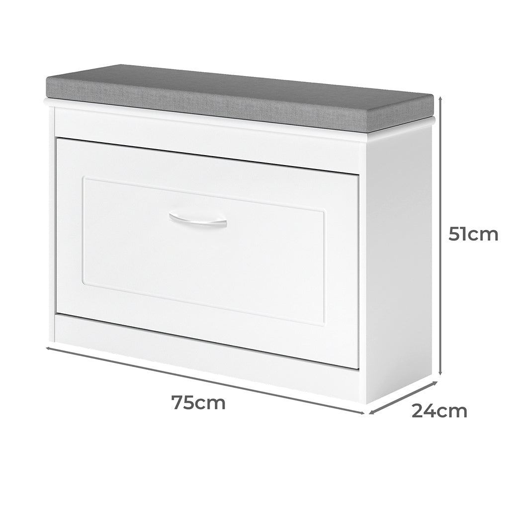 Levede 75cm Shoe Rack Storage Cabinet Bench Cosy Padded Seat Organiser Cupboard-2050056774161141762