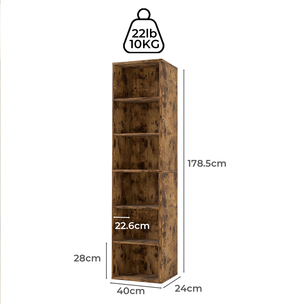 Levede BookShelf Storage Shelves 6 Tier Bookcase Display Unit Organizer Cabinet-2050056761150410754