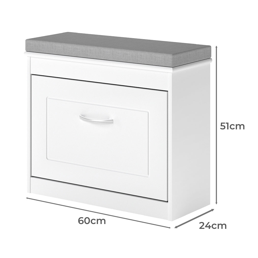 Levede 60cm Shoe Rack Storage Cabinet Bench Cosy Padded Seat Organiser Cupboard-2050056773980786690