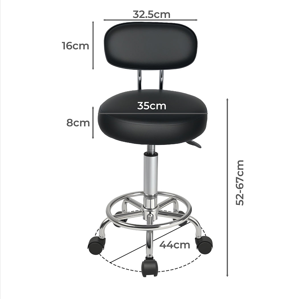 Levede Swivel Office Chair Low Back Round Rolling Stools Height Adjustable-2065254289642754050