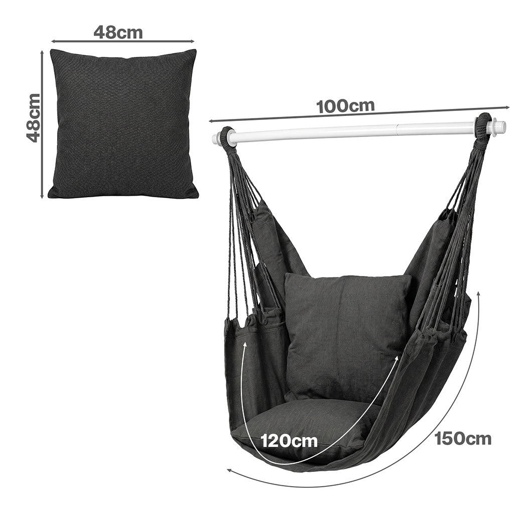 Mountview Garden Hammock Chair Hanging Swing Seat 2 Cushions Outdoor Camping-2061251872332845058