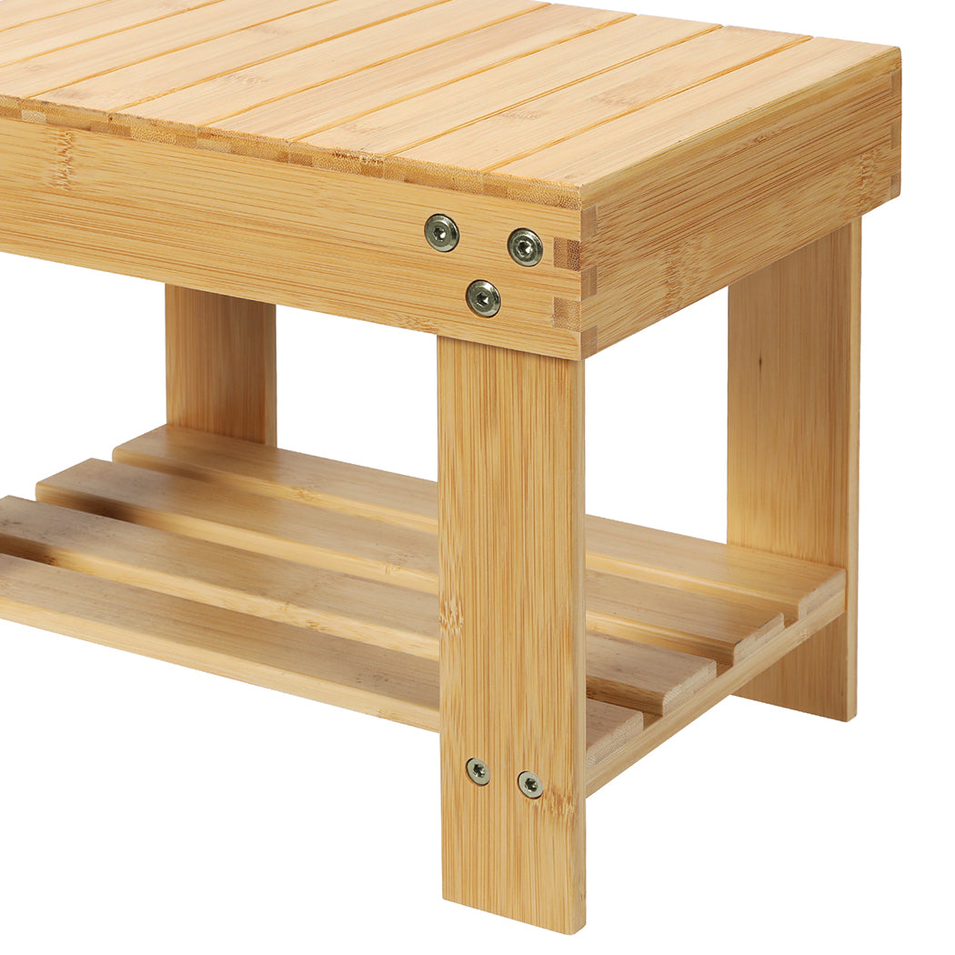 Levede Bamboo Step Stool Small Bedside Stool Non-Slip Footrest Storage Chair-2050056760038920195