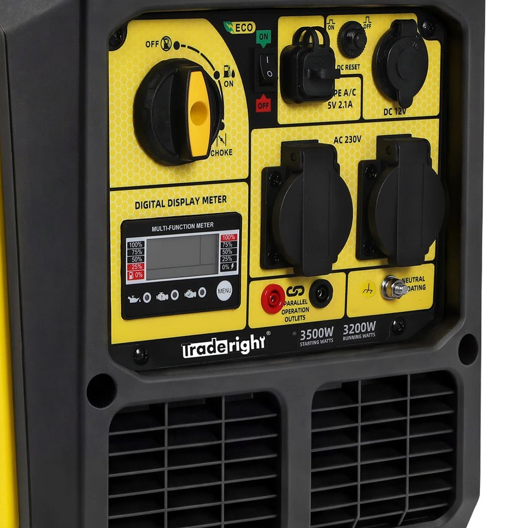 Traderight 3500W Petrol Inverter Generator Portable Silent Pure Sine Wave Power-2050056775461376003