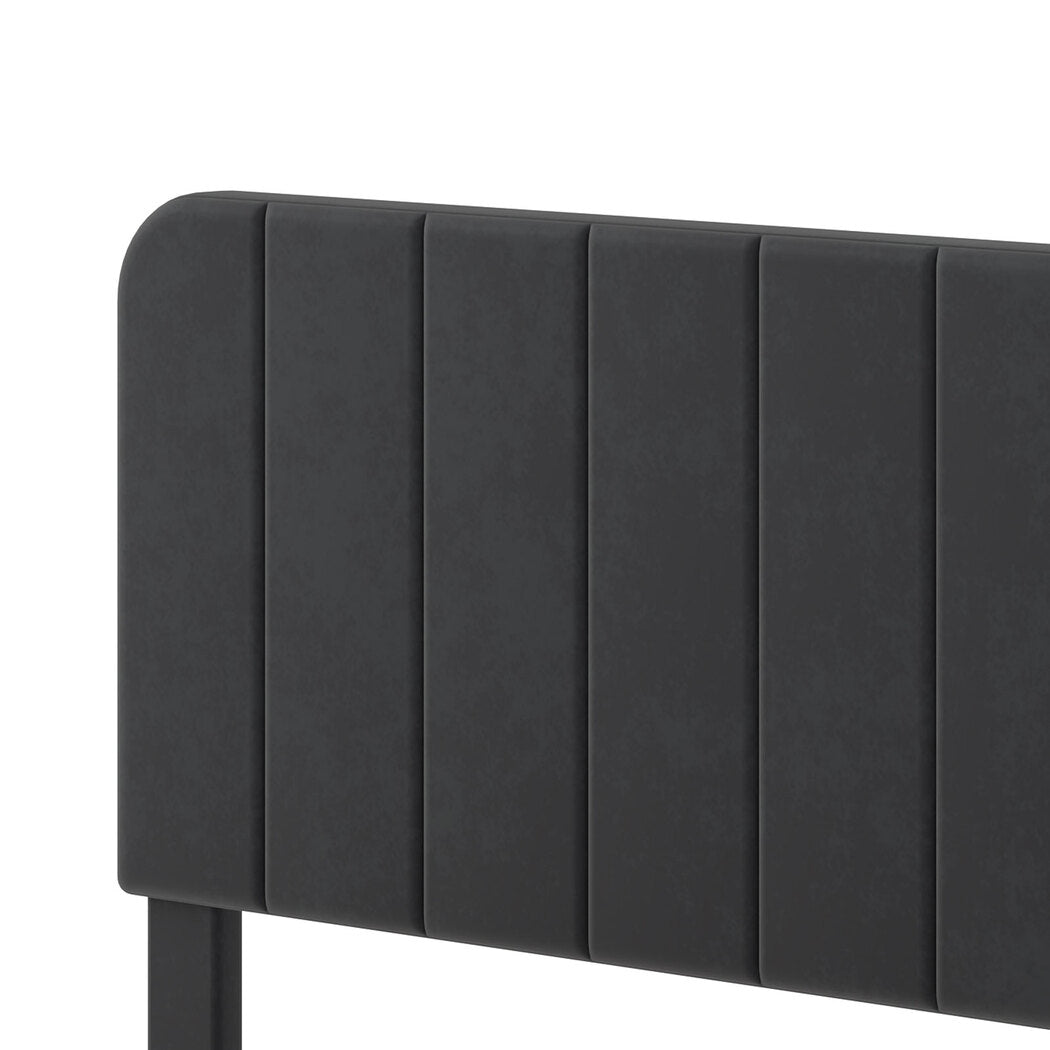 Levede Double Bed Frame Upholstered Adjustable Headboard Bed Platform Dark Grey-2050056771191574531