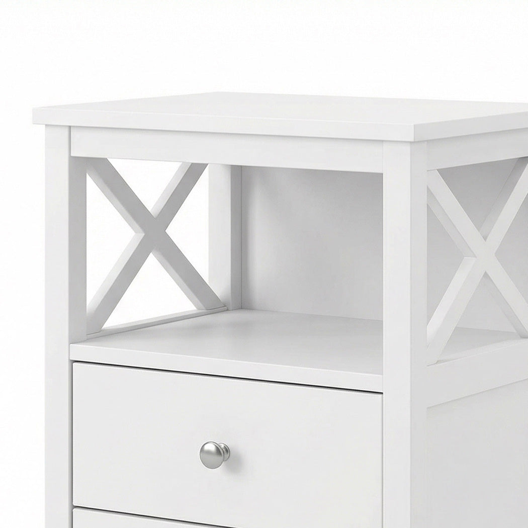 Levede Bedside Table Nightstand Side End Table 2 Drawers Storage Bedroom Cabinet-2050056781207572484