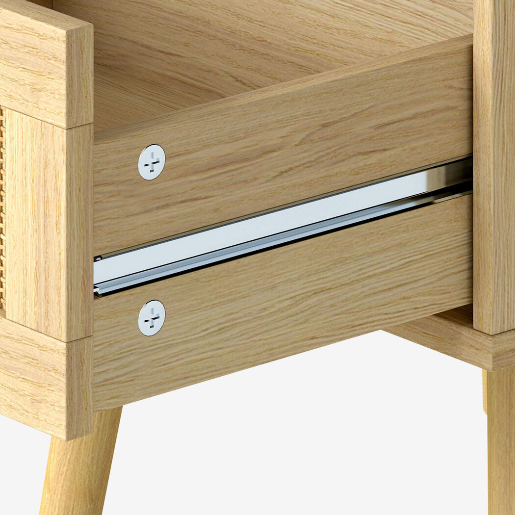 Levede 2x Bedside Tables Set Wooden Side Table Nigntstand Bedroom Rattan Drawers-2065254291689574404
