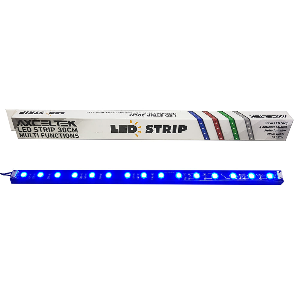 Axceltek 300mm Blue LED Light Strip with 15 LEDs