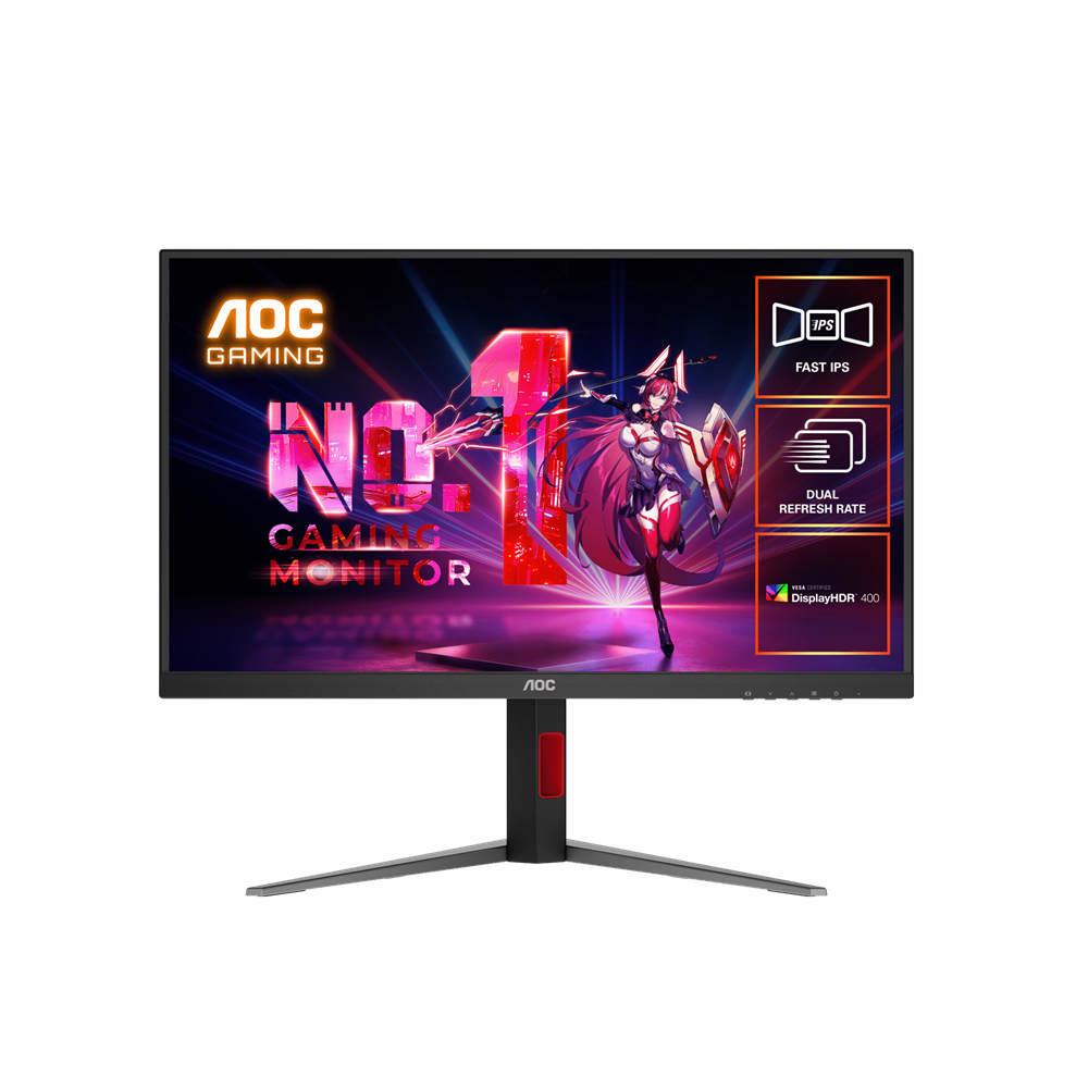 AOC 27-Inch Dual Mode Fast IPS Gaming Monitor, 320Hz FHD, 160Hz UHD, HDMI DP