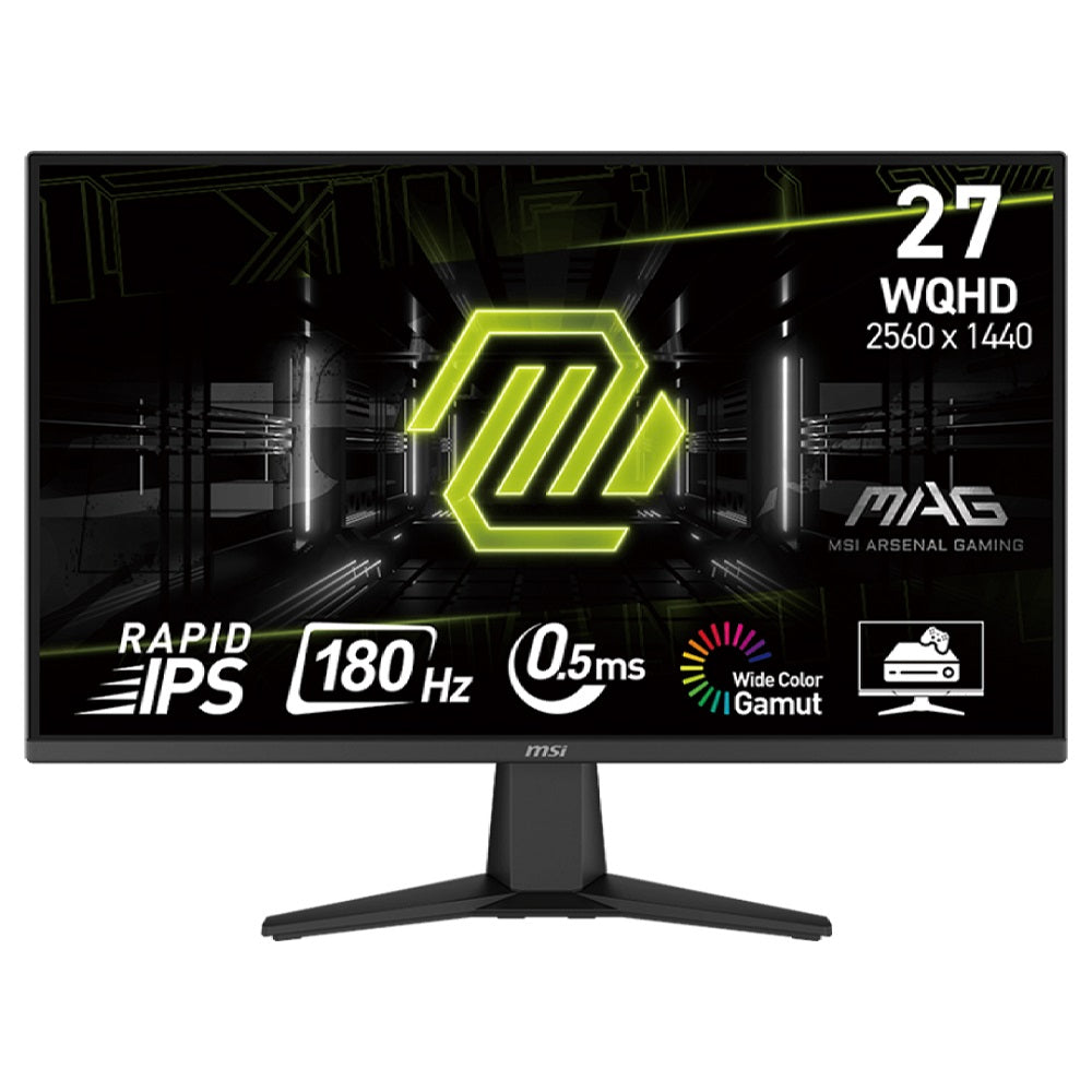 27" QHD Rapid IPS Gaming Monitor - 180Hz Refresh Rate, 0.5ms GtG, Adaptive-Sync
