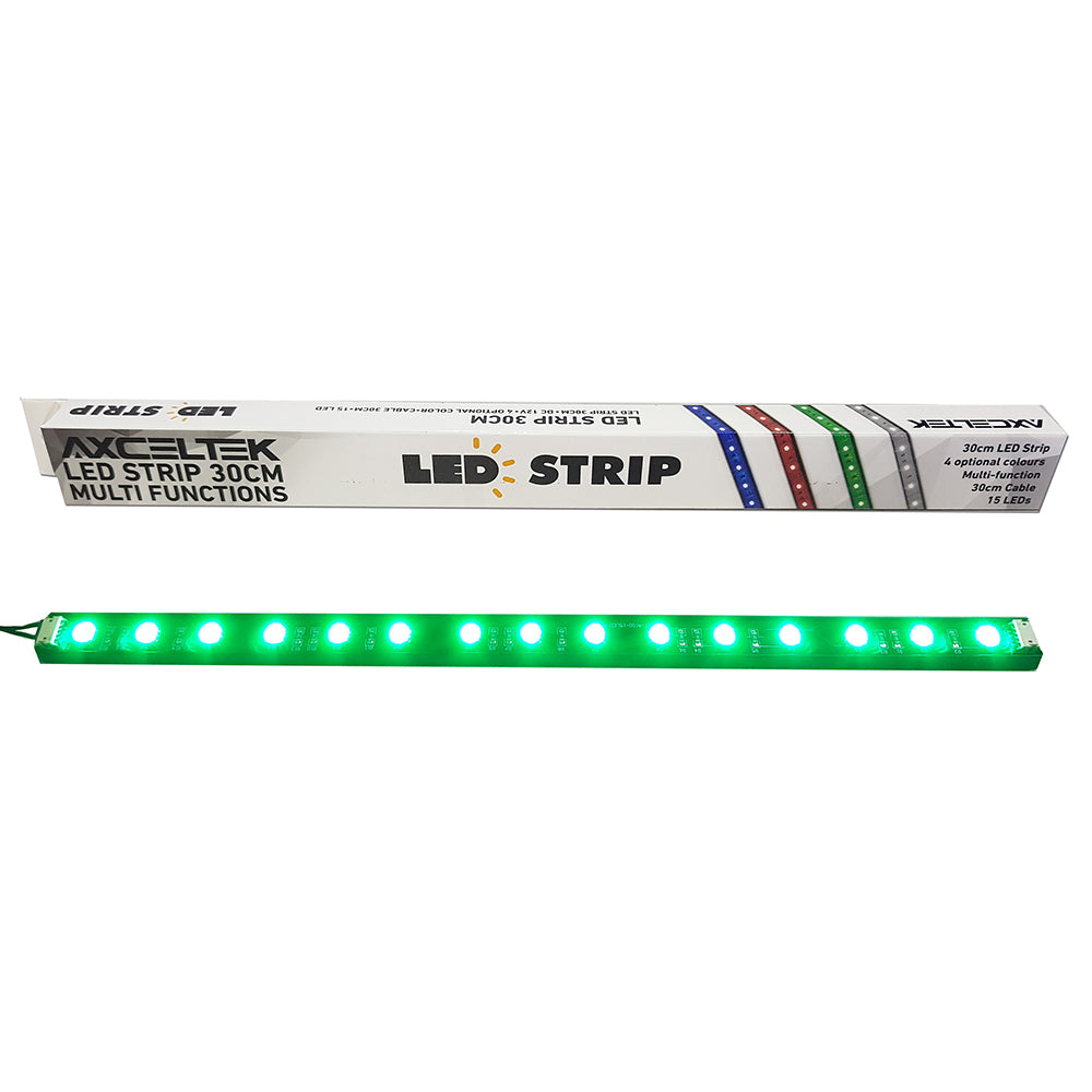 Axceltek 300mm Green LED Light Strip with 15 LEDs