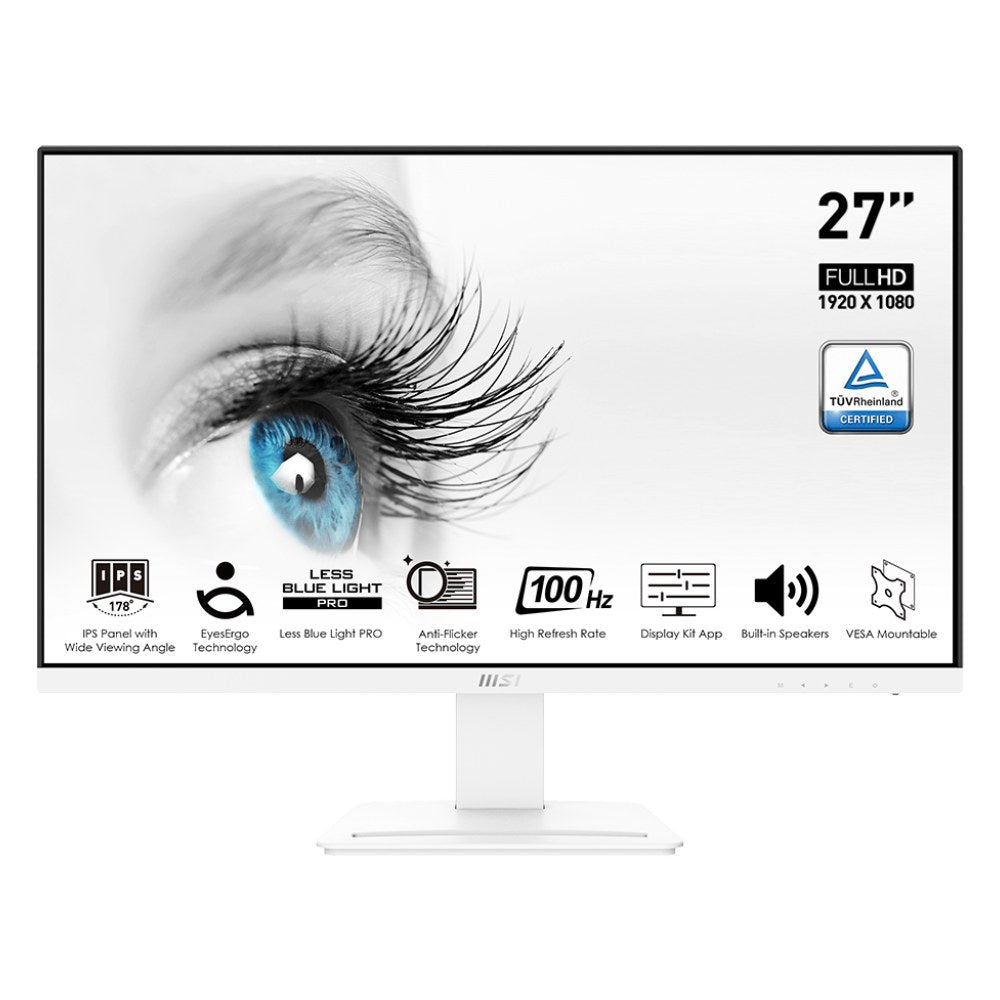 27" IPS FHD White Monitor - 100Hz Refresh Rate, EyesErgo, Less Blue Light PRO