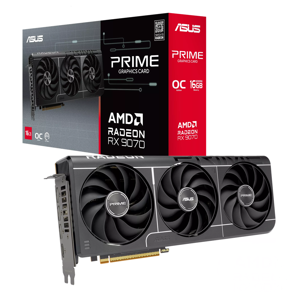 ASUS Radeon RX 9070 16GB GDDR6 Graphics Card with Triple Fan Cooling