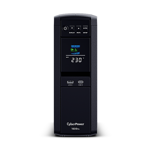 CyberPower PFC Sinewave Series 1600VA Tower UPS with Tiltable Colour LCD Panel