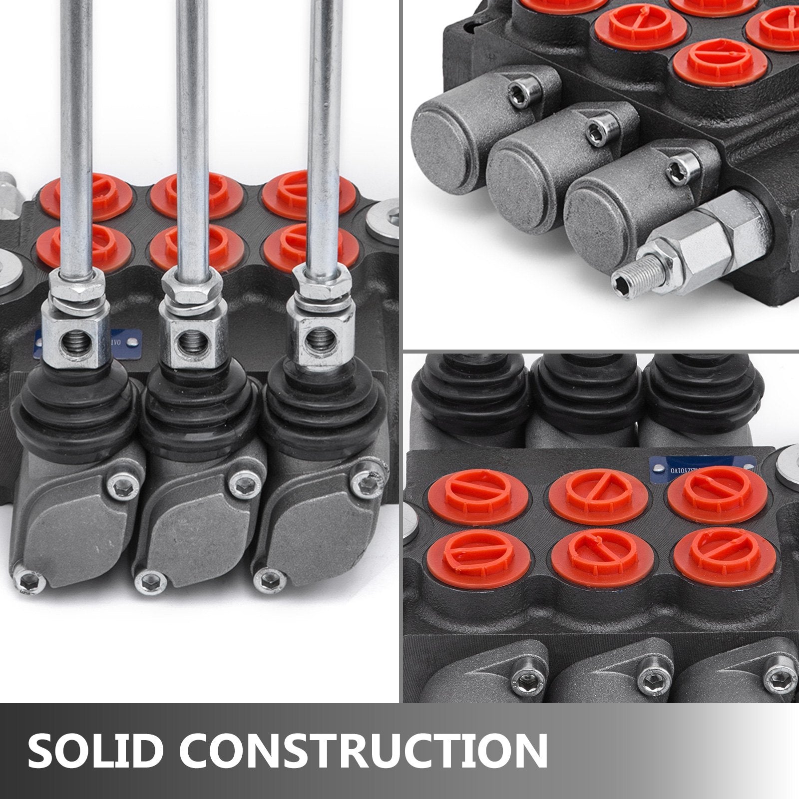 3-Spool Hydraulic Control Valve 11GPM Double Acting for Tractors Loaders Tanks