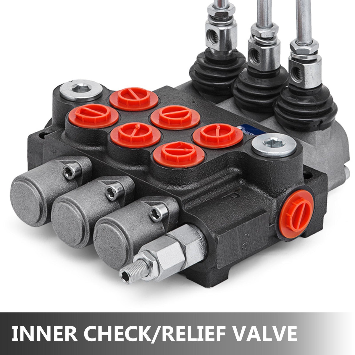 3-Spool Hydraulic Control Valve 11GPM Double Acting for Tractors Loaders Tanks