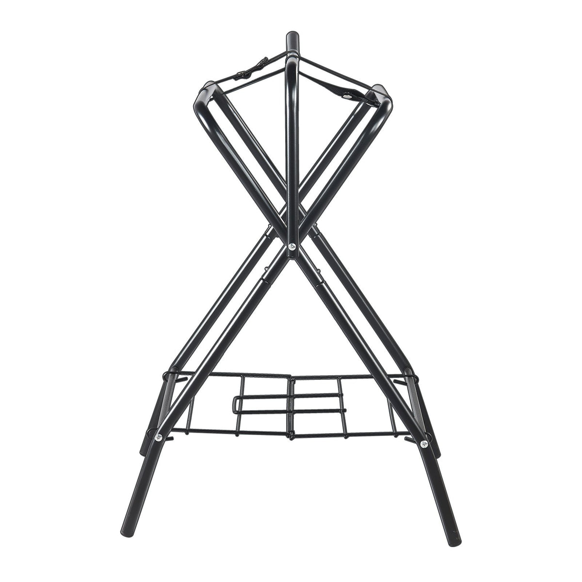 28x19x37.5in Folding Saddle Rack Heavy Duty Steel Freestanding Tack Stand Black