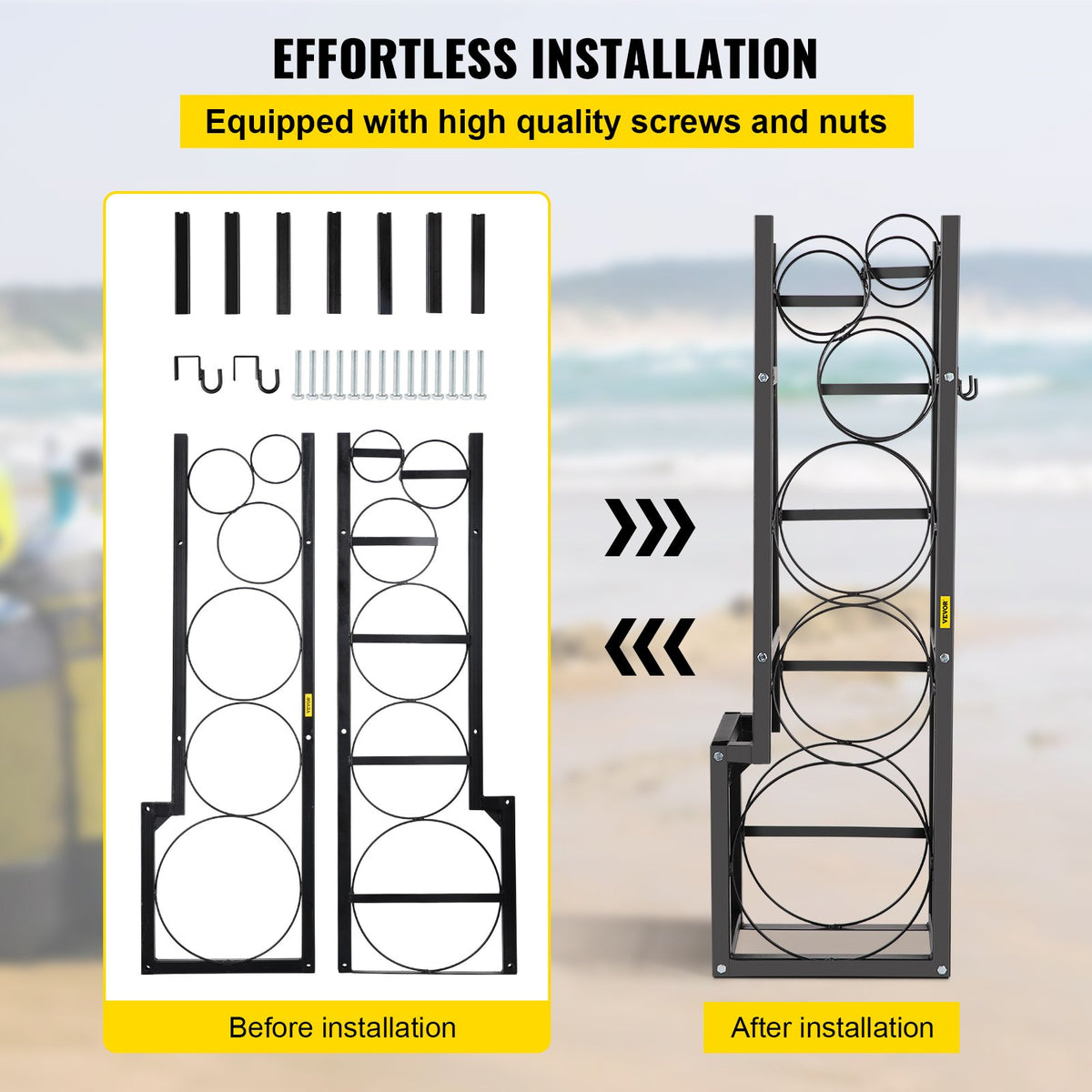 Refrigerant Cylinder Rack Carbon Steel 6 Bottle Gas Storage Holder