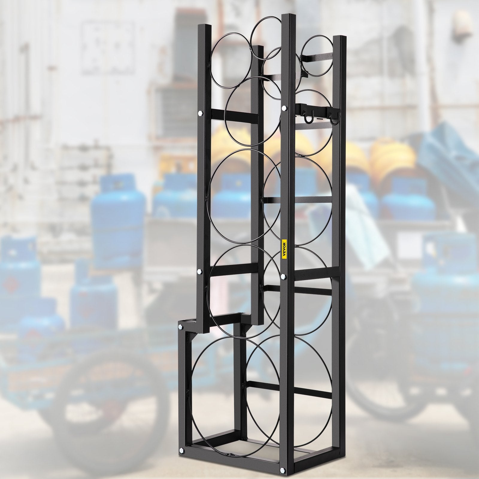 Refrigerant Cylinder Rack Carbon Steel 6 Bottle Gas Storage Holder