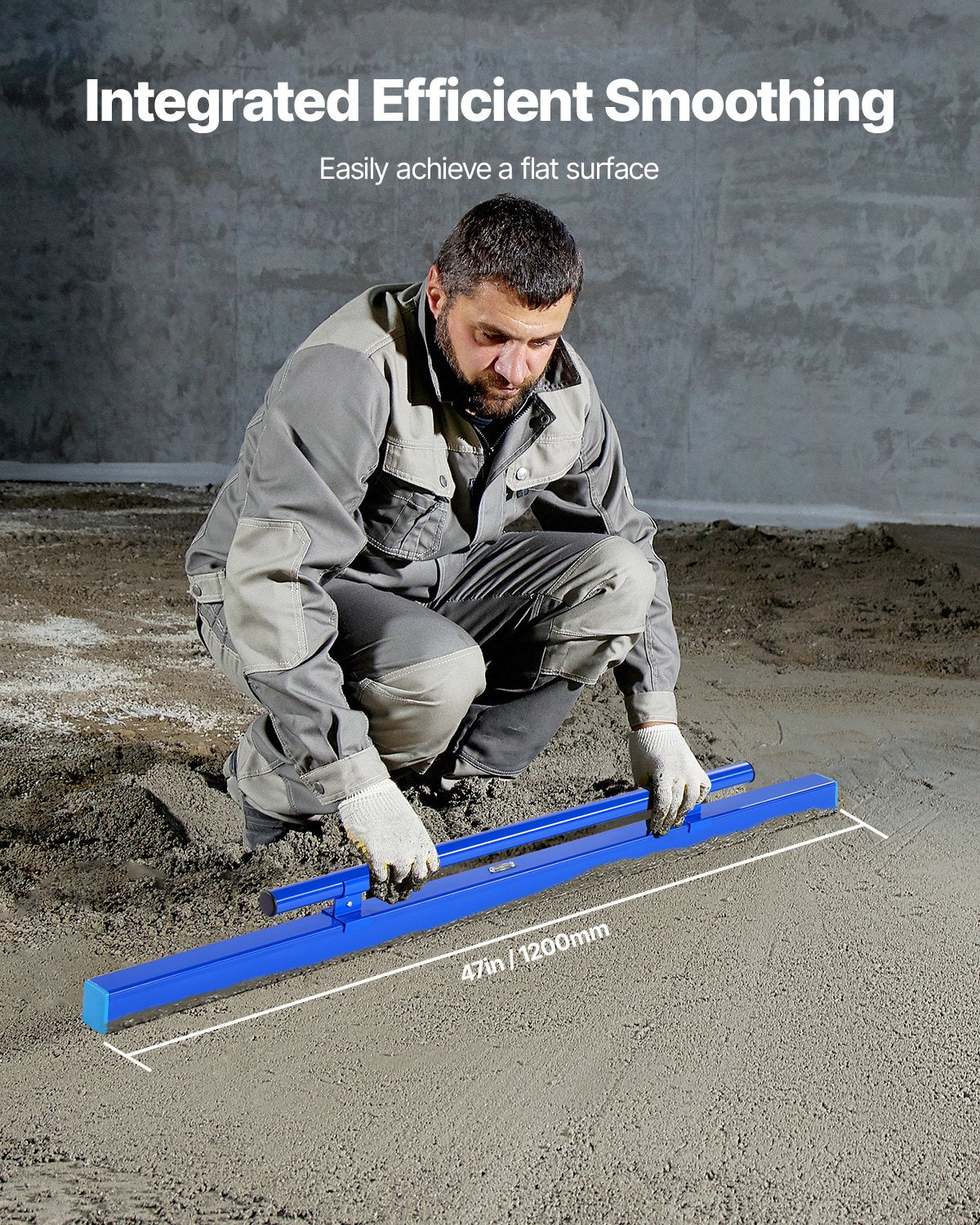 Concrete Screed, 120.5 cm Aluminum Screed with Level Vial