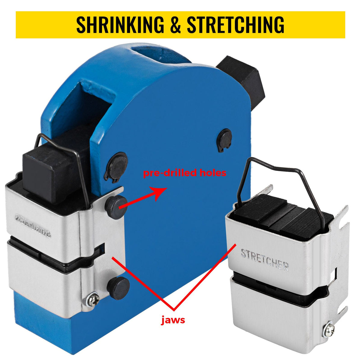 Sheet Metal Shrinker Stretcher 2-in-1 18Ga Steel 16Ga Aluminum Manual Bender
