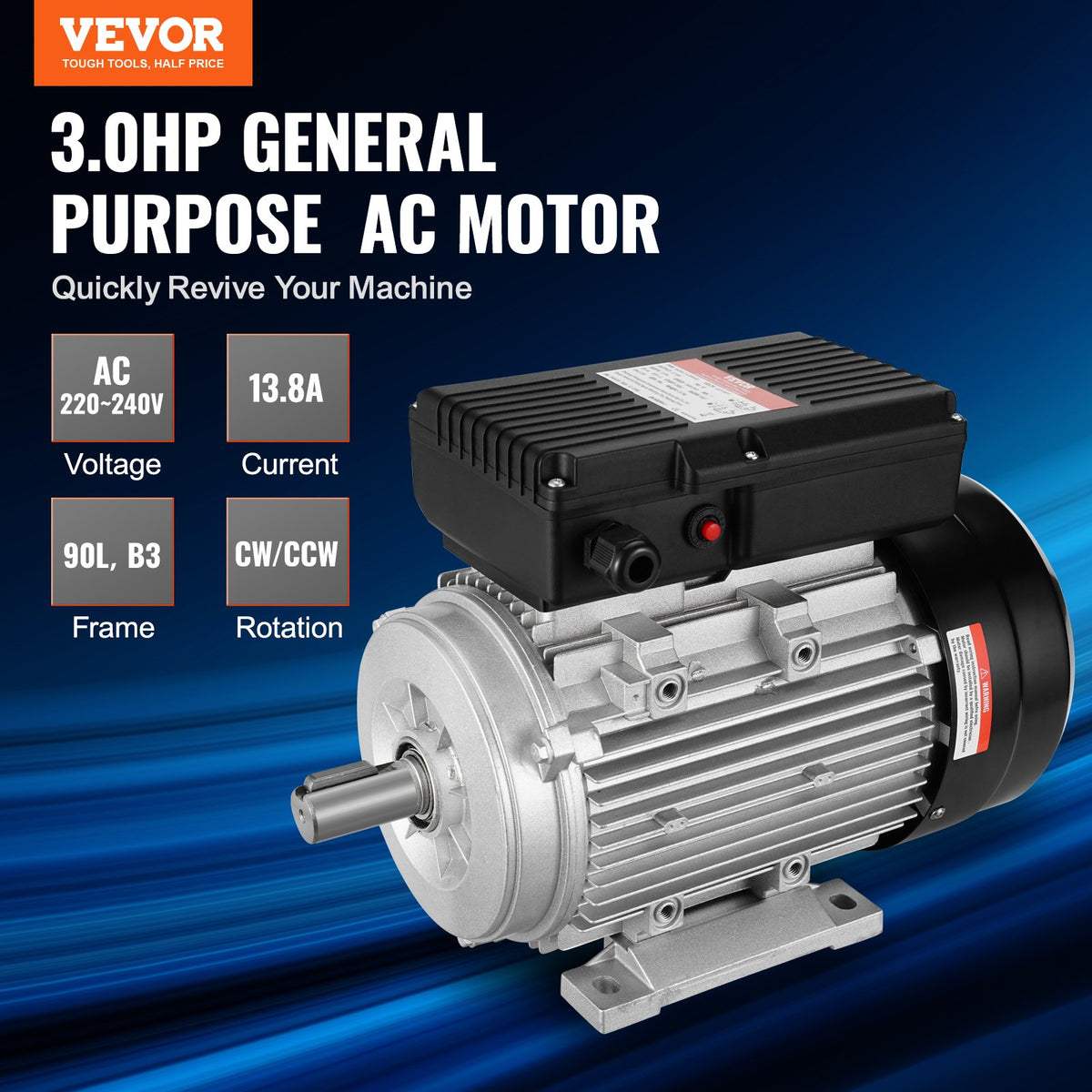 2.2KW Electric Motor 2800RPM Single Phase 220-240V B3 Frame