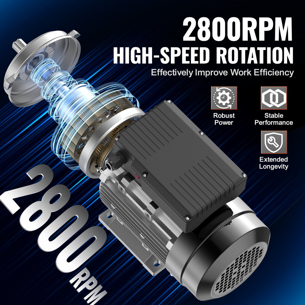 2.2KW Electric Motor 2800RPM Single Phase 220-240V B3 Frame