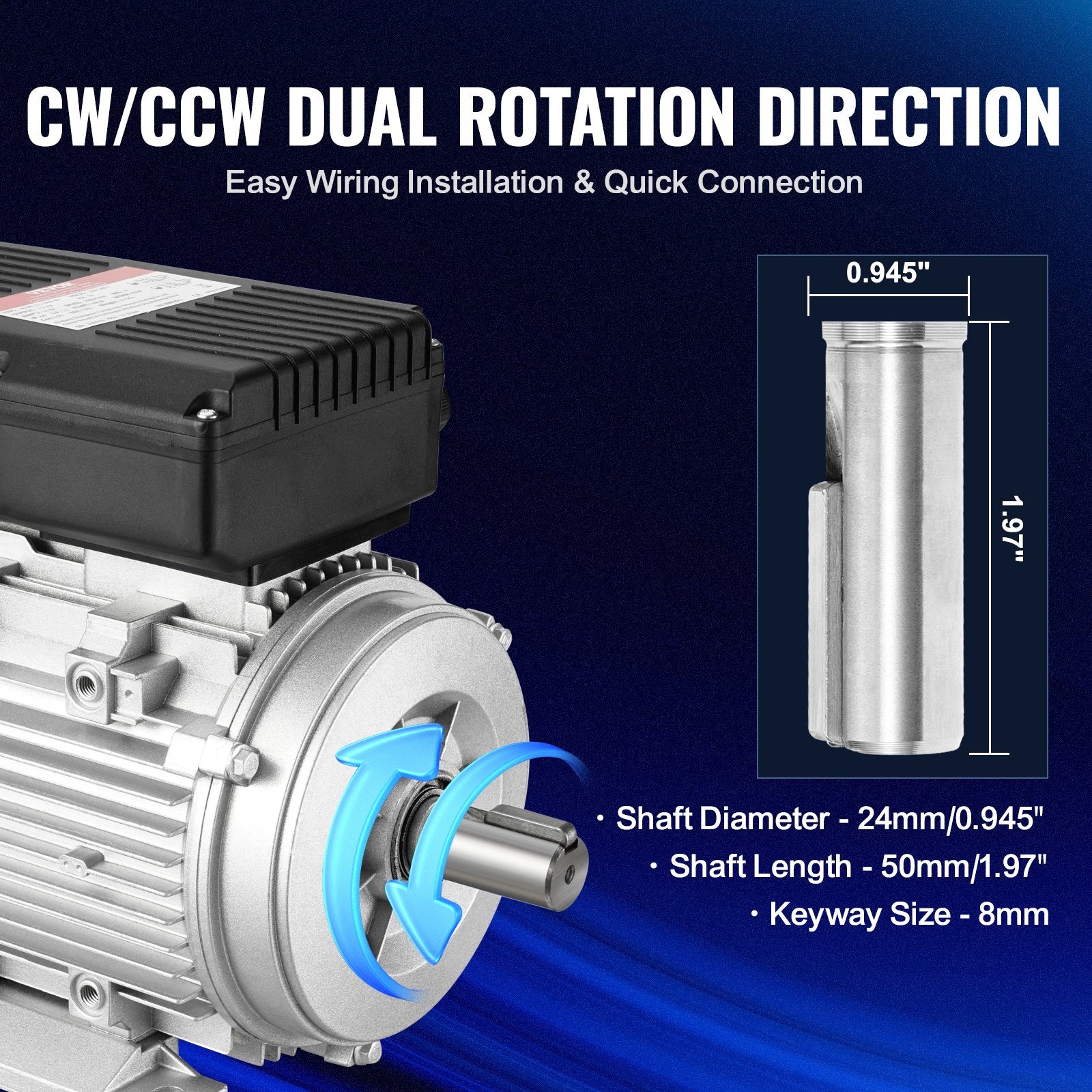 2.2KW Electric Motor 2800RPM Single Phase 220-240V B3 Frame