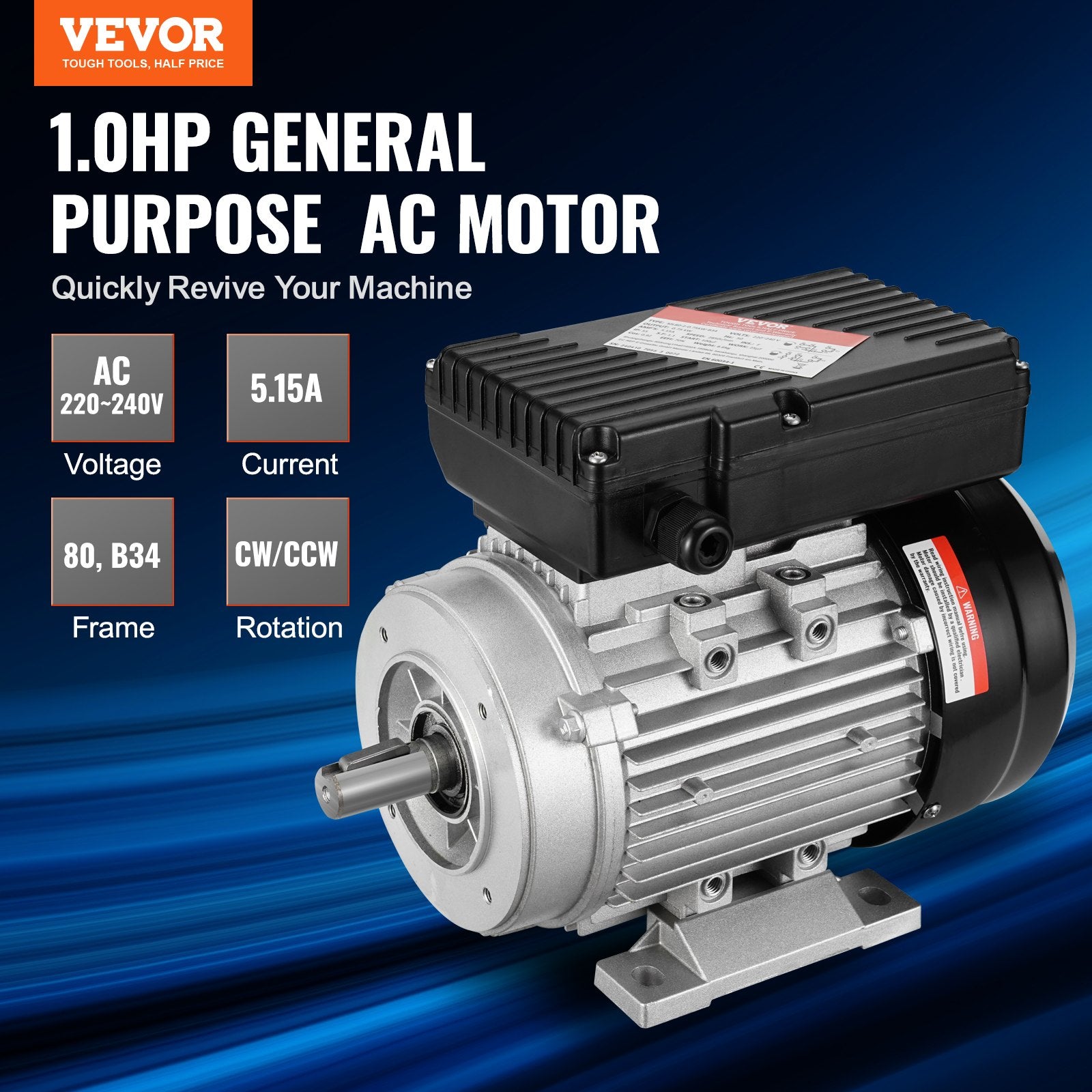 Electric Motor 2.2KW 2800rpm AC 220-240V 13.8A 90L B3 Frame with 24mm Shaft