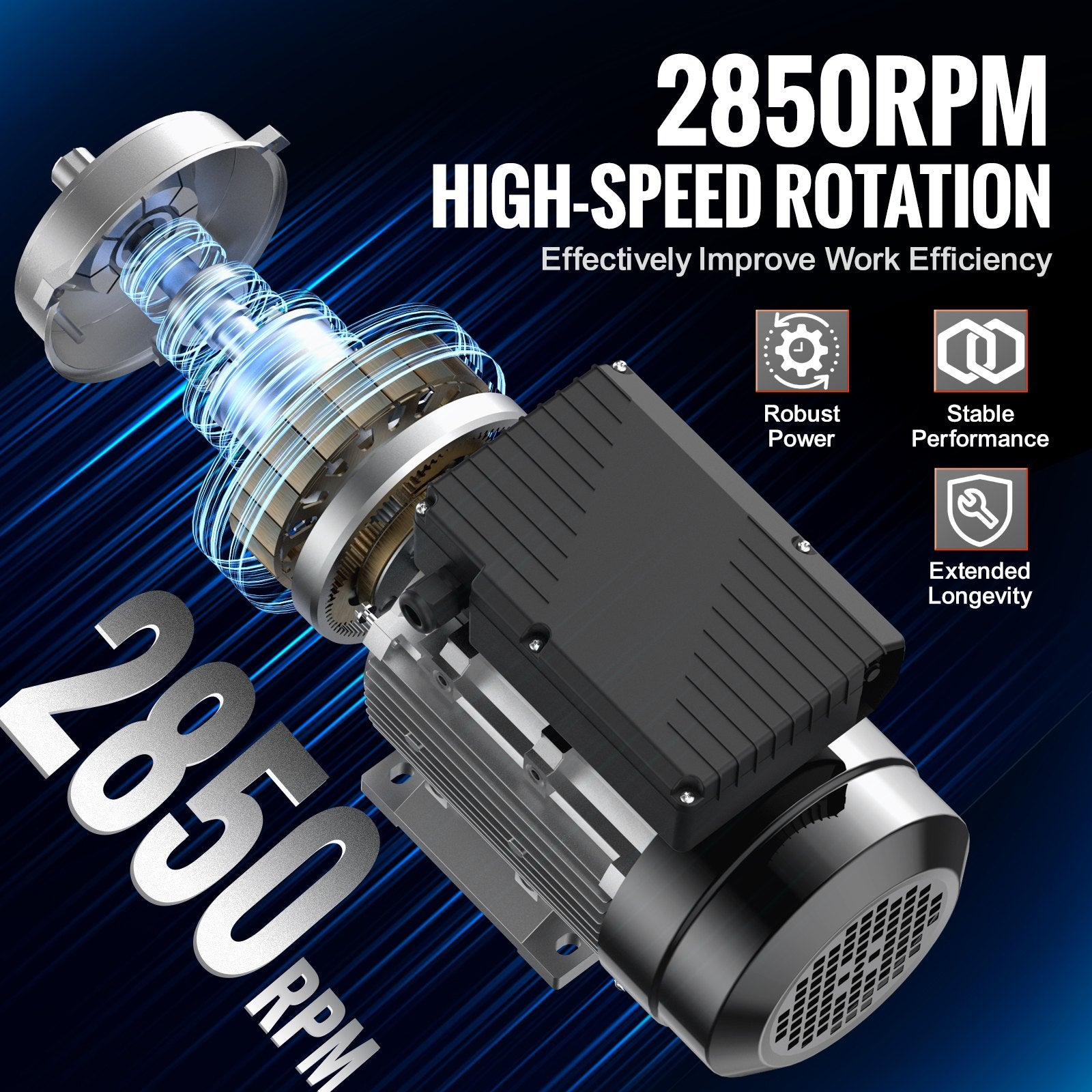 Electric Motor 2.2KW 2800rpm AC 220-240V 13.8A 90L B3 Frame with 24mm Shaft