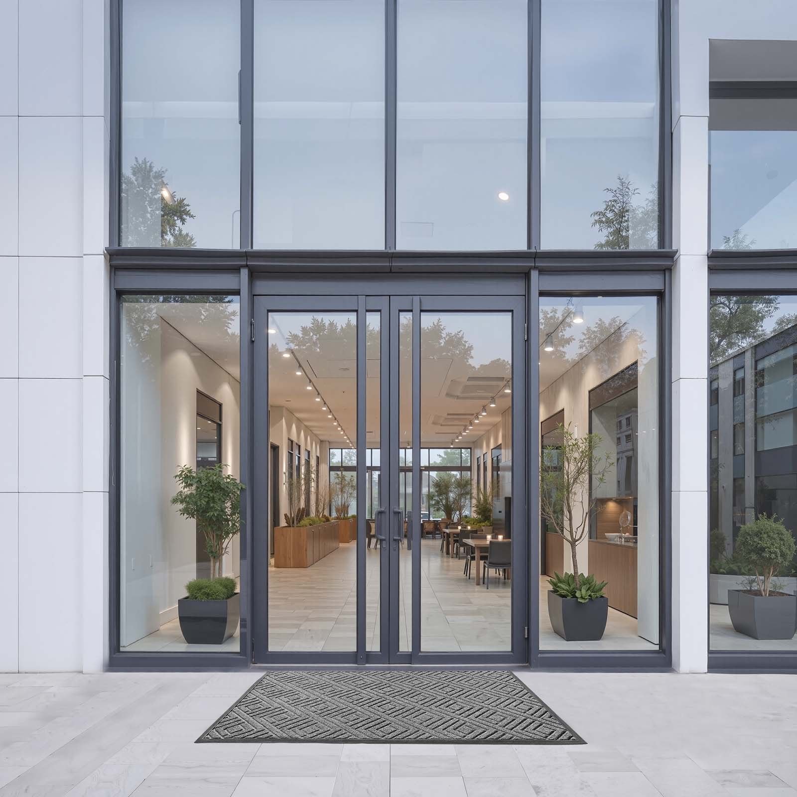 Front Door Mat 1562x914mm Commercial Indoor Outdoor TPE Heavy Duty Washable Grey
