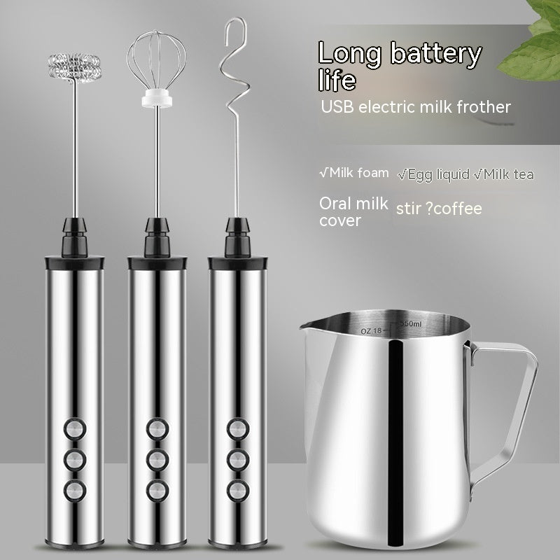 Portable Handheld Three-Head Egg Beater for Household Use with Charging