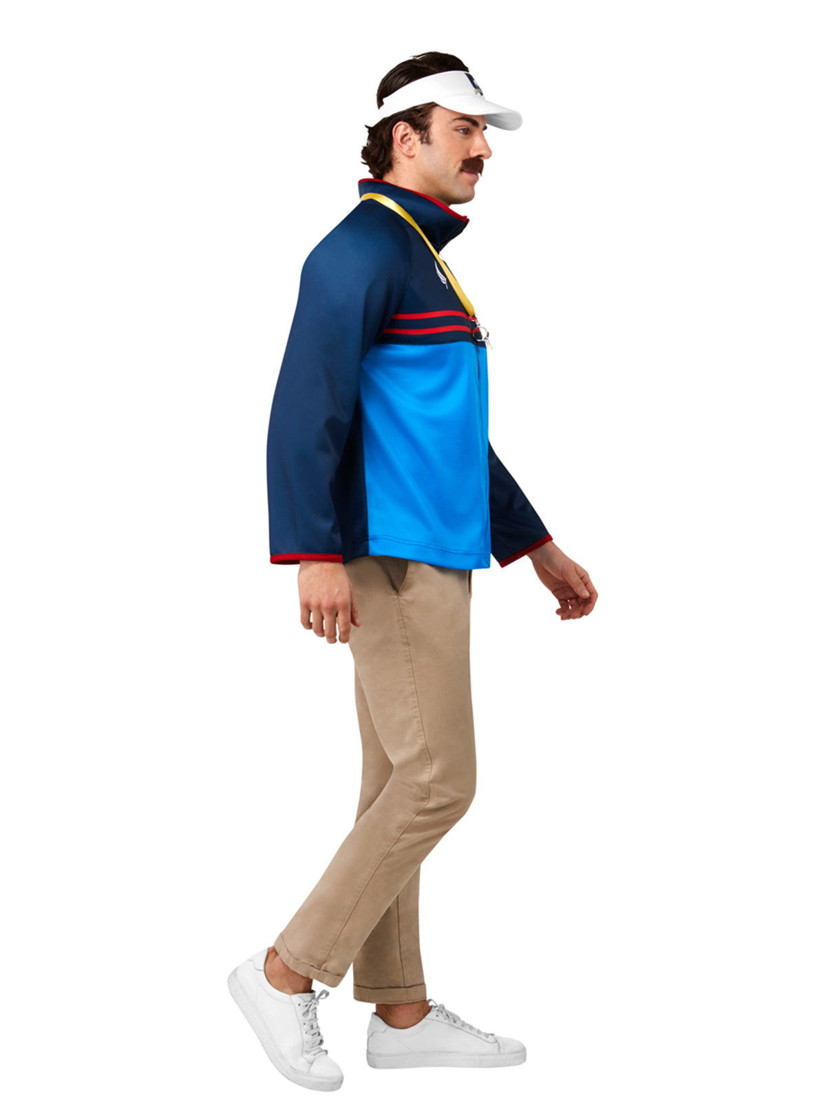 Ted Lasso Costume for Adults Coach Outfit with Visor Whistle Mustache