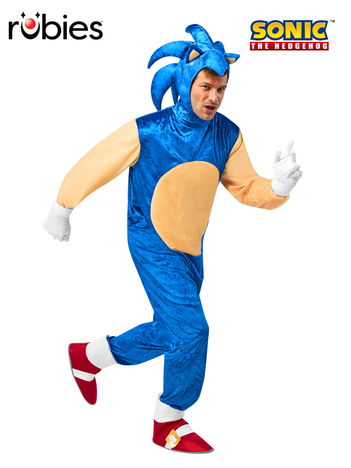 Sonic Costume for Adults Jumpsuit with Headpiece Gloves Shoe Covers Cosplay