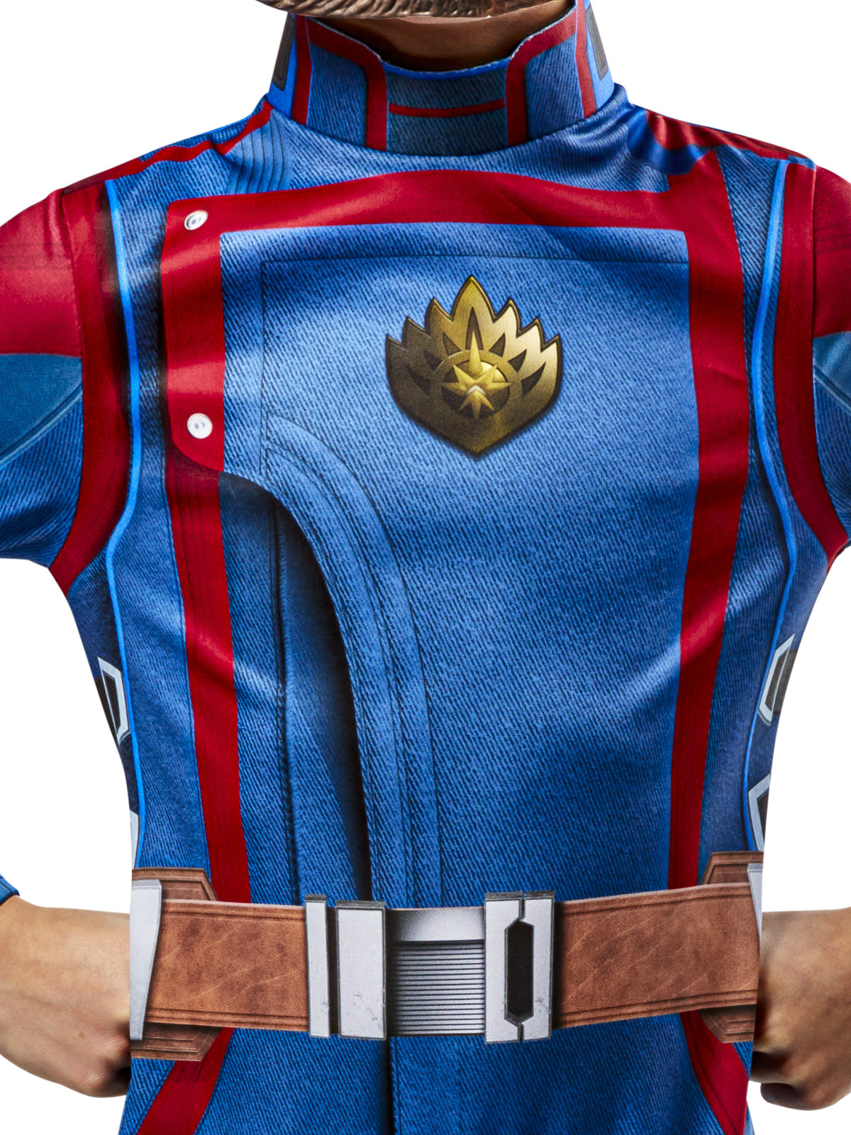 Marvel Rocket Raccoon Deluxe Costume with Printed Jumpsuit, Tail and Mask - Blue & Brown Colour