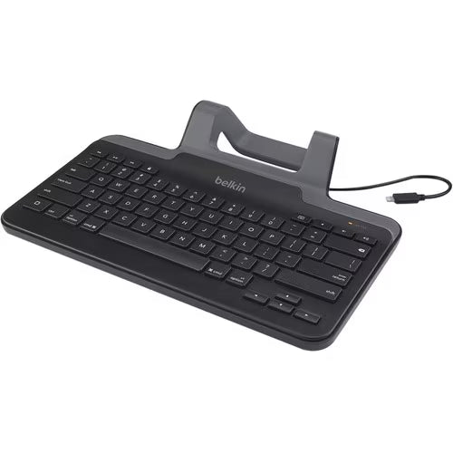 Belkin Wired Tablet Keyboard Lightning Connector Stand Multimedia iPad Black