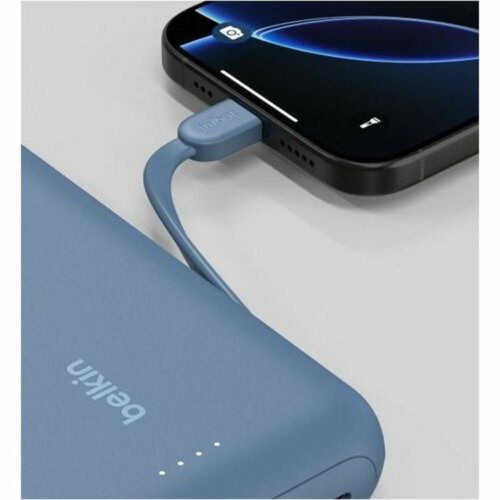 Belkin BoostCharge Power Bank with Integrated USB-C Cable Blue